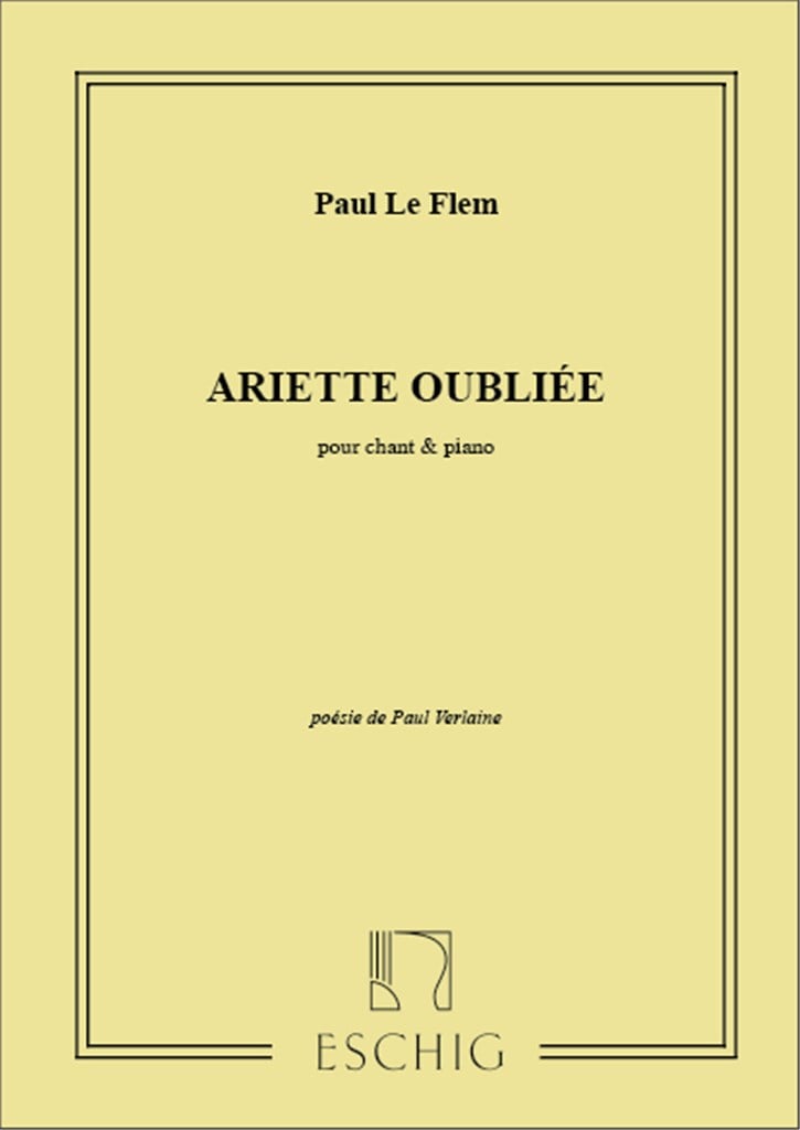 Ariette Oubliee Chant-Piano (Poesie De Verlaine
